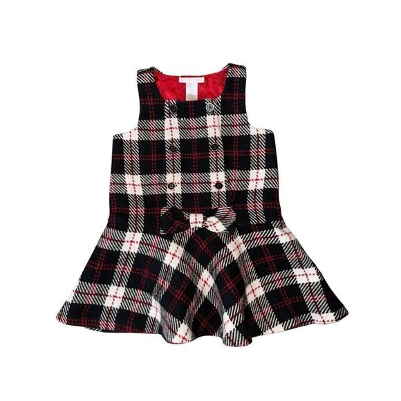 Janie & Jack Toddler 2T Girl Tweed Plaid Jumper Dress - Picture 1 of 8